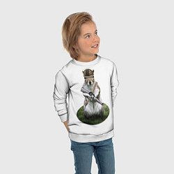 Свитшот детский Суслик с оружием, цвет: 3D-белый — фото 2