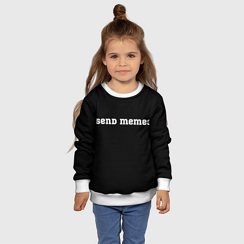 Детский свитшот Send Memes / 3D-Белый – фото 4