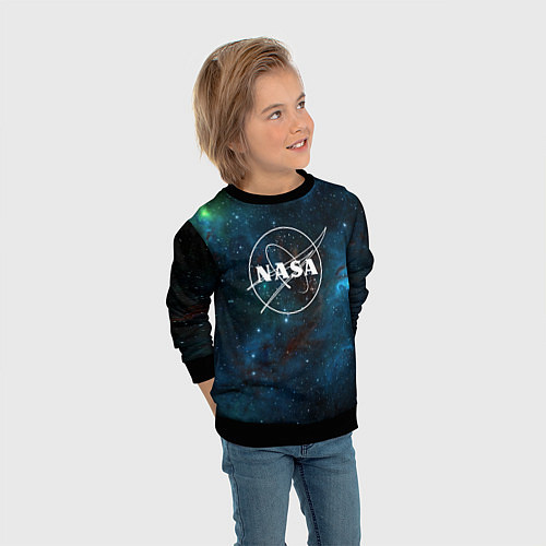 Детский свитшот NASA / 3D-Черный – фото 3