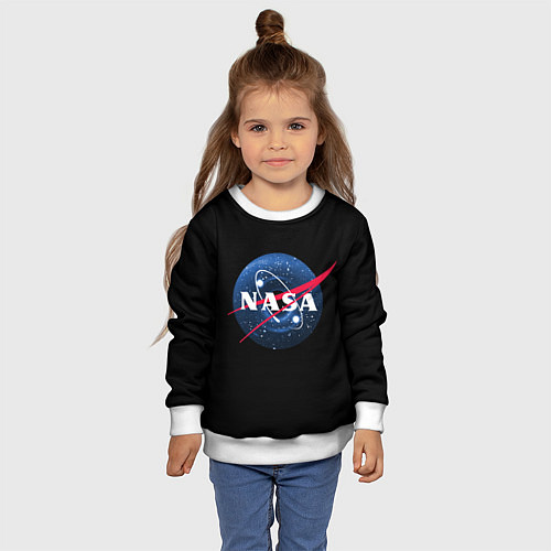 Детский свитшот NASA Black Hole / 3D-Белый – фото 4