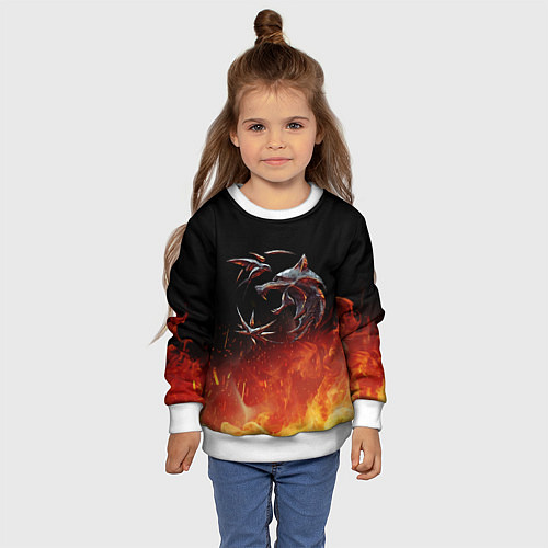 Детский свитшот Ведьмак сериал / 3D-Белый – фото 4