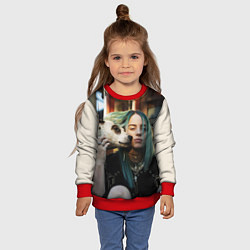 Свитшот детский BILLIE EILISH, цвет: 3D-красный — фото 2