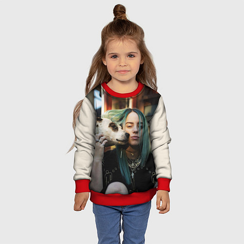 Детский свитшот BILLIE EILISH / 3D-Красный – фото 4