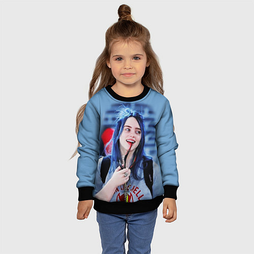 Детский свитшот BILLIE EILISH / 3D-Черный – фото 4