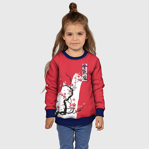 Детский свитшот Сакура Айкидо / 3D-Синий – фото 4