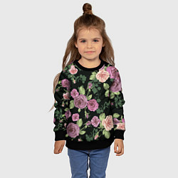Свитшот детский Кусты роз, цвет: 3D-черный — фото 2