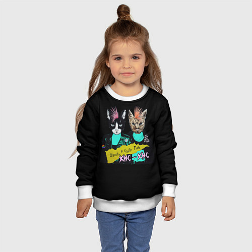 Детский свитшот Кис-Кис / 3D-Белый – фото 4