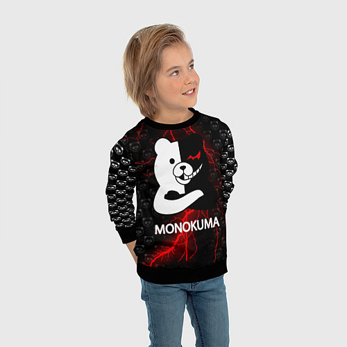 Детский свитшот MONOKUMA / 3D-Черный – фото 3