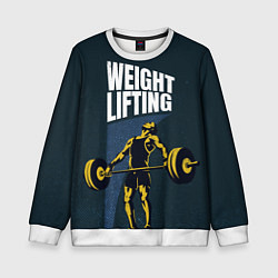 Свитшот детский Wheight lifting, цвет: 3D-белый