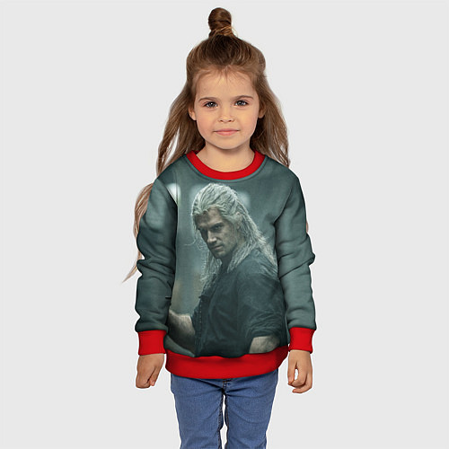 Детский свитшот Ведьмак Геральт / 3D-Красный – фото 4