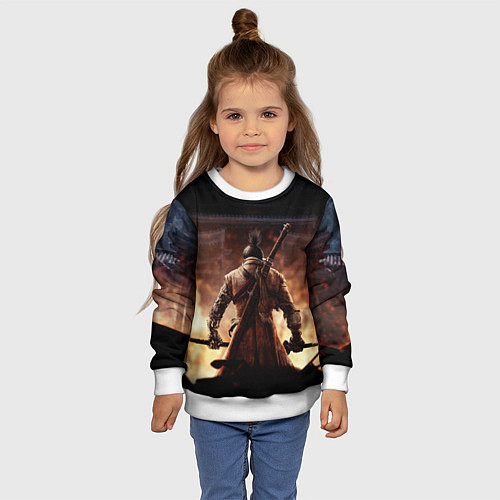 Детский свитшот Sekiro shadows die twice / 3D-Белый – фото 4