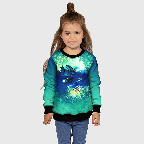 Детский свитшот Звездный дирижабль / 3D-Черный – фото 4