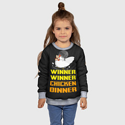 Свитшот детский Winner Chicken Dinner, цвет: 3D-меланж — фото 2