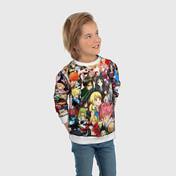 Свитшот детский Аниме коллаж, цвет: 3D-белый — фото 2
