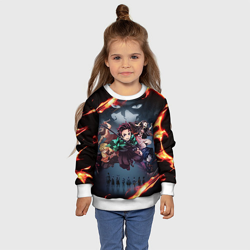 Детский свитшот KIMETSU NO YAIBA / 3D-Белый – фото 4