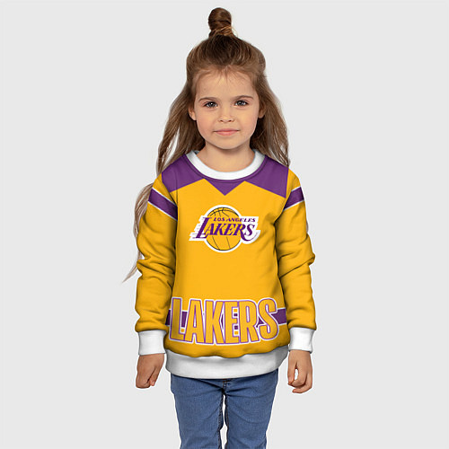 Детский свитшот Los Angeles Lakers / 3D-Белый – фото 4