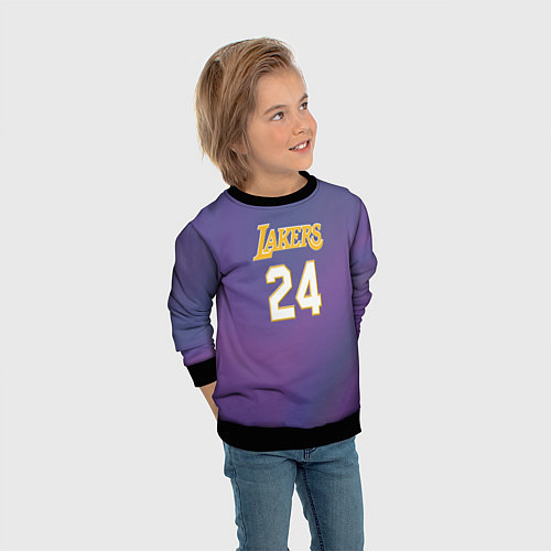 Детский свитшот Los Angeles Lakers Kobe Brya / 3D-Черный – фото 3