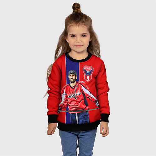 Детский свитшот Ovechkin Capitals / 3D-Черный – фото 4