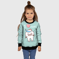 Свитшот детский Tooth, цвет: 3D-черный — фото 2