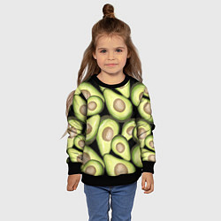 Свитшот детский Avocado background, цвет: 3D-черный — фото 2