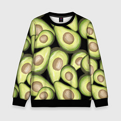 Свитшот детский Avocado background, цвет: 3D-черный
