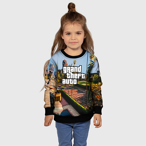 Детский свитшот Grand Theft Auto / 3D-Черный – фото 4