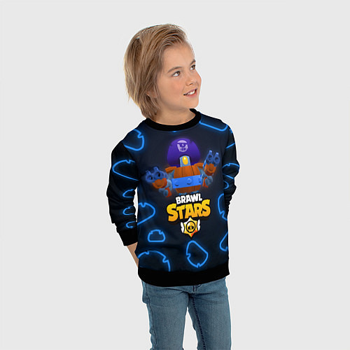 Детский свитшот Brawl Stars Darryl / 3D-Черный – фото 3