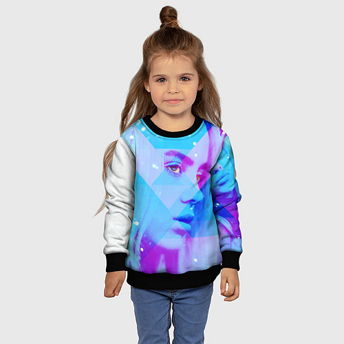Детский свитшот Billie Blue Star / 3D-Черный – фото 4