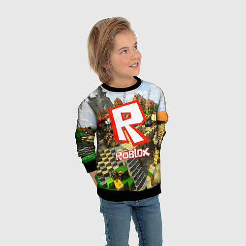 Детский свитшот ROBLOX / 3D-Черный – фото 3