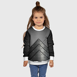 Свитшот детский Броня металлическая, цвет: 3D-белый — фото 2