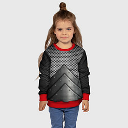 Свитшот детский Броня металлическая, цвет: 3D-красный — фото 2