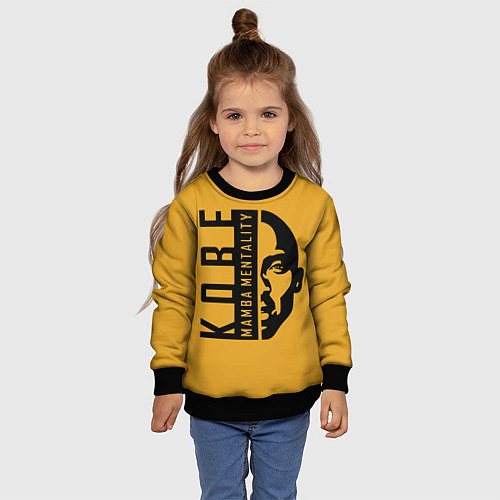 Детский свитшот Kobe Mamba mentality / 3D-Черный – фото 4