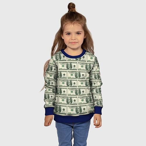 Детский свитшот Денежная тема / 3D-Синий – фото 4