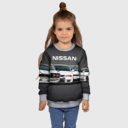 Свитшот детский NISSAN, цвет: 3D-меланж — фото 2