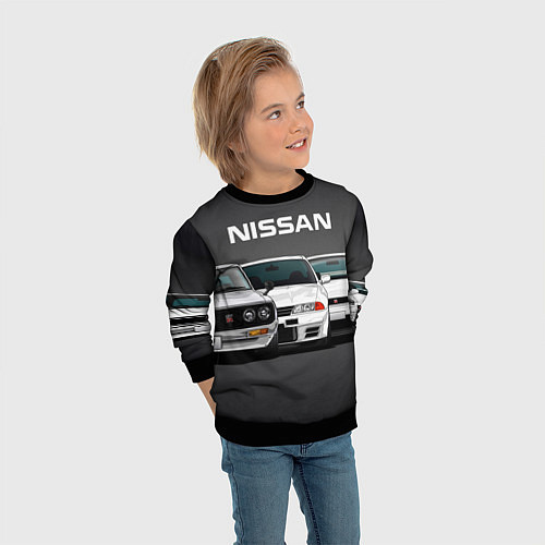 Детский свитшот NISSAN / 3D-Черный – фото 3