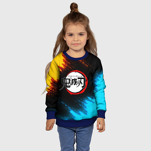 Детский свитшот KIMETSU NO YAIBA / 3D-Синий – фото 4