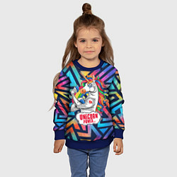 Свитшот детский Unicorn Power Единорог, цвет: 3D-синий — фото 2