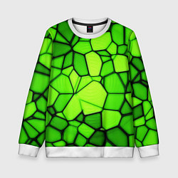 Свитшот детский Зеленая мозаика, цвет: 3D-белый