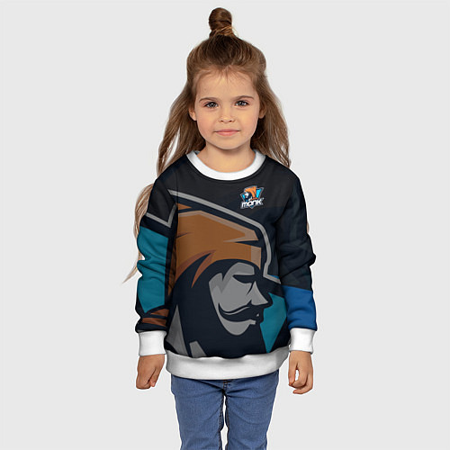 Детский свитшот Форма Monk / 3D-Белый – фото 4