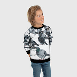 Свитшот детский Голуби, цвет: 3D-черный — фото 2
