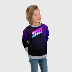 Свитшот детский ATEEZ neon, цвет: 3D-меланж — фото 2