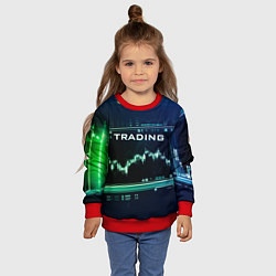 Свитшот детский Трейдинг 07, цвет: 3D-красный — фото 2