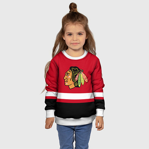 Детский свитшот Chicago Blackhawks / 3D-Белый – фото 4