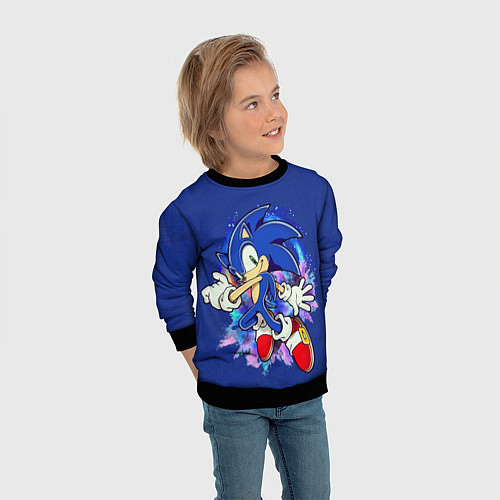 Детский свитшот Sonic / 3D-Черный – фото 3