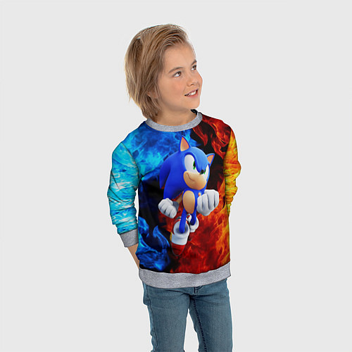 Детский свитшот SONIC / 3D-Меланж – фото 3