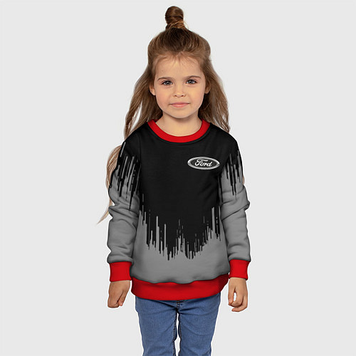 Детский свитшот Ford чб / 3D-Красный – фото 4