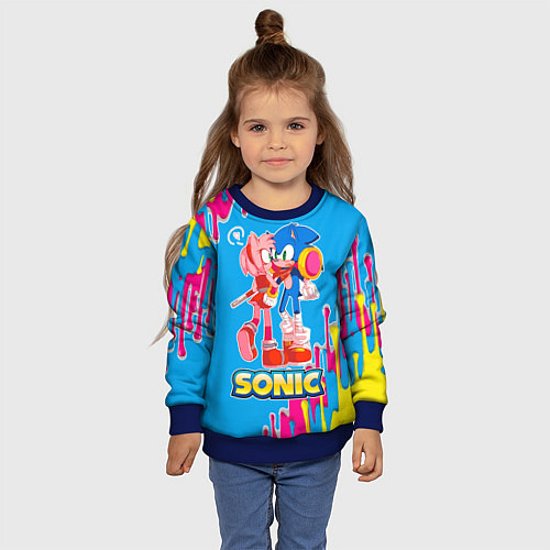 Детский свитшот Sonic / 3D-Синий – фото 4