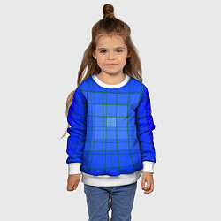 Свитшот детский Геометрия синяя 3D, цвет: 3D-белый — фото 2