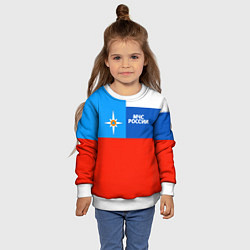 Свитшот детский Флаг МЧС России, цвет: 3D-белый — фото 2