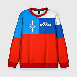 Свитшот детский Флаг МЧС России, цвет: 3D-красный